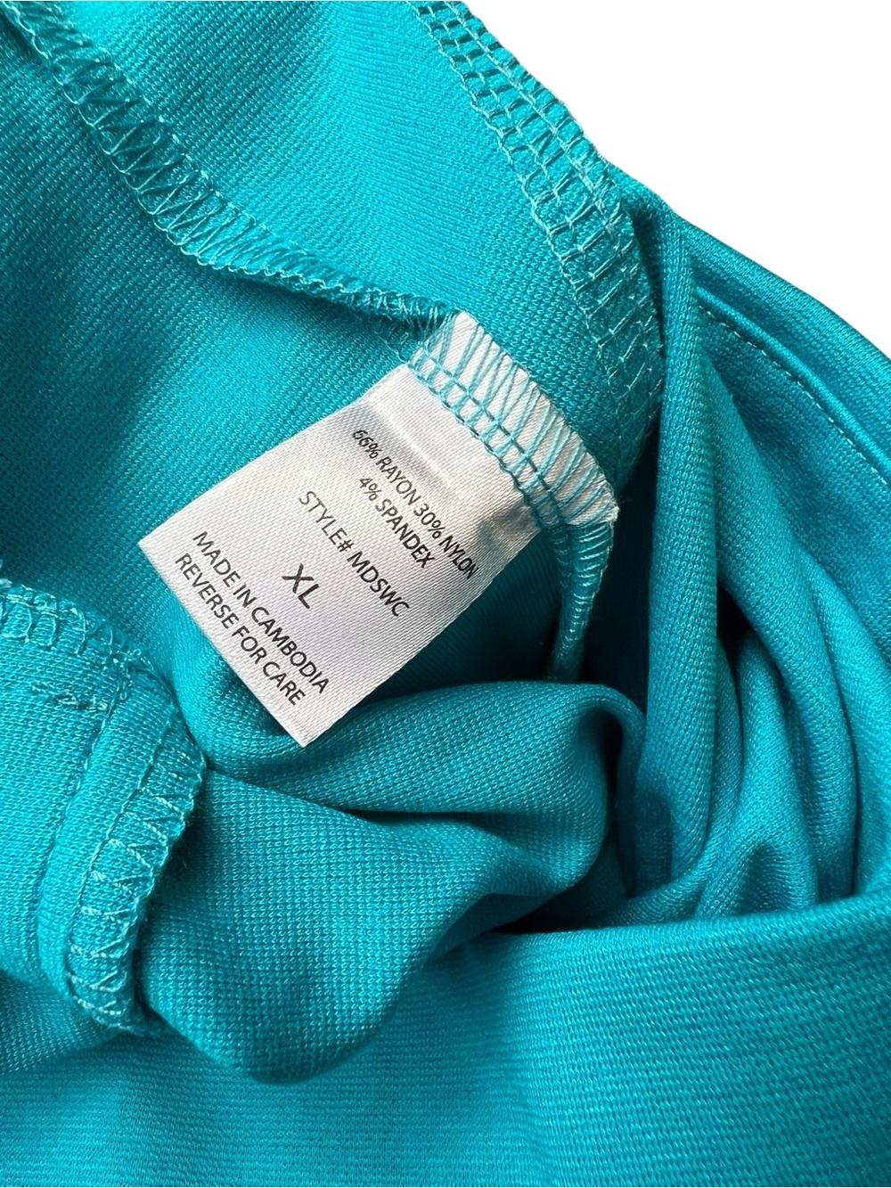 Dear Scarlett NWT Women’s XL Wide Leg Pull On Cropped Teal Pants - Picture 5 of 8